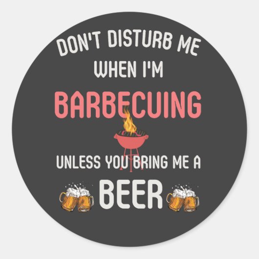 BBQ Master-in-Training, Barbecuing T-Shirt Ronde Sticker (Voorkant)