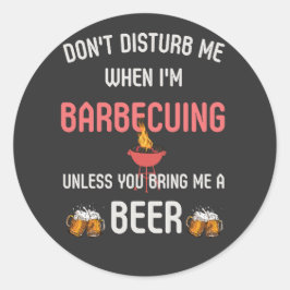 BBQ Master-in-Training, Barbecuing T-Shirt Ronde Sticker