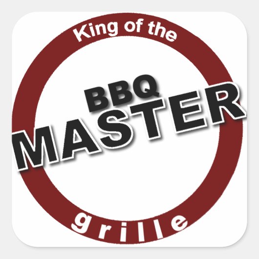 BBQ Master King of the Grille Vierkante Sticker (Voorkant)