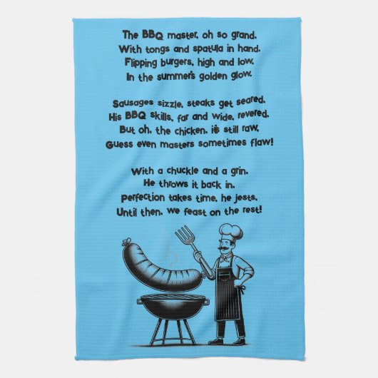 BBQ Master’s Humorous Poem Theedoek (Verticaal)
