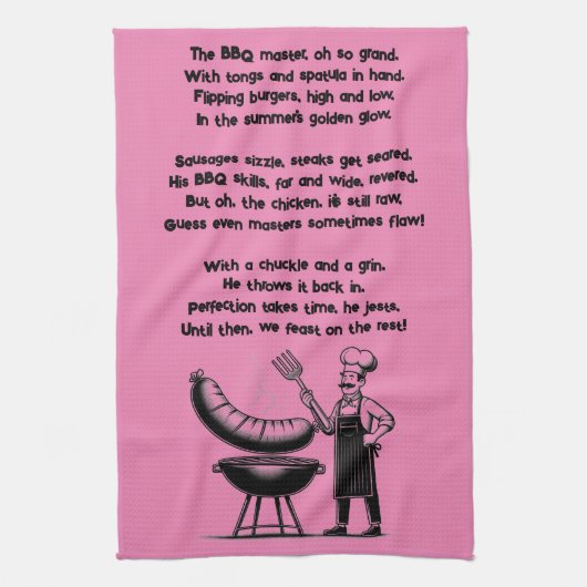 BBQ Master’s Humorous Poem Theedoek (Verticaal)