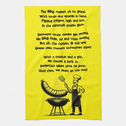 BBQ Master’s Humorous Poem  Theedoek (Verticaal)