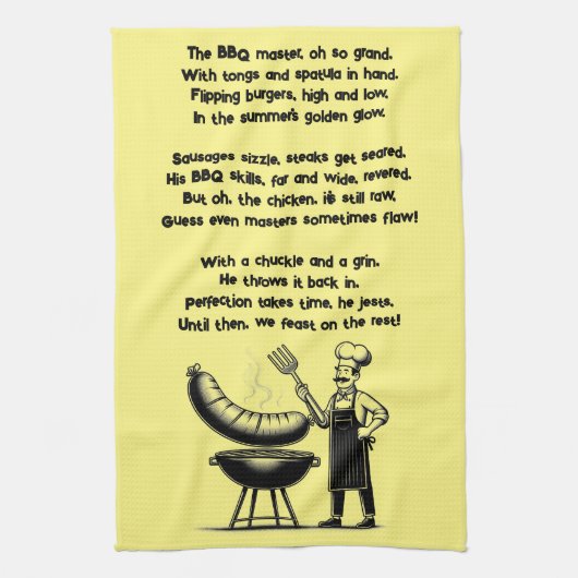 BBQ Master’s Humorous Poem Theedoek (Verticaal)