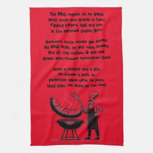 BBQ Master’s Humorous Poem Theedoek (Verticaal)