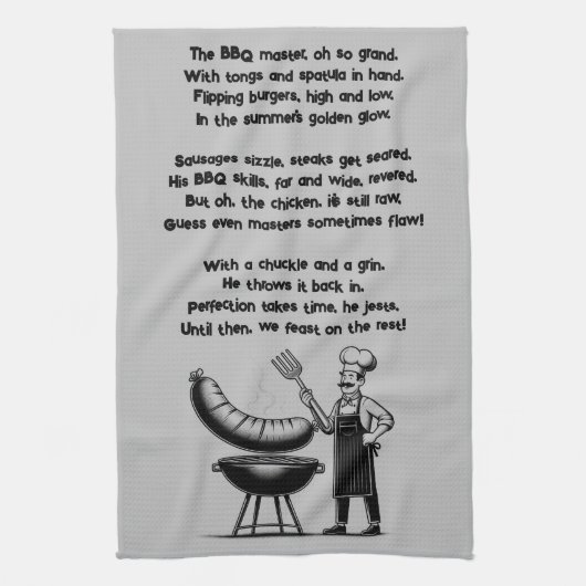 BBQ Master’s Humorous Poem Theedoek (Verticaal)