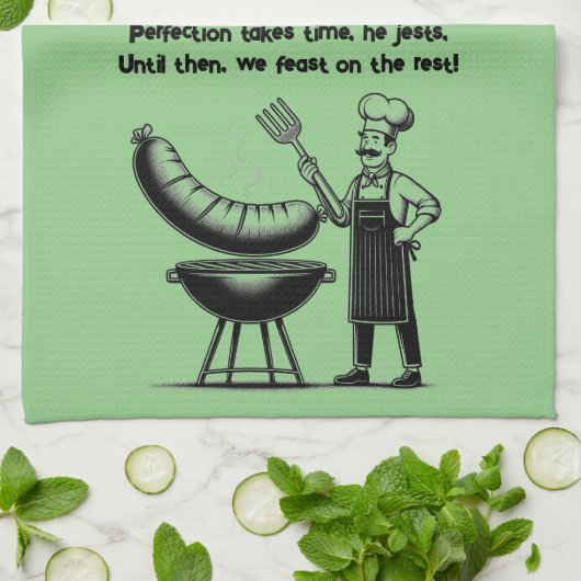 BBQ Master’s Humorous Poem Theedoek (Gevouwen)