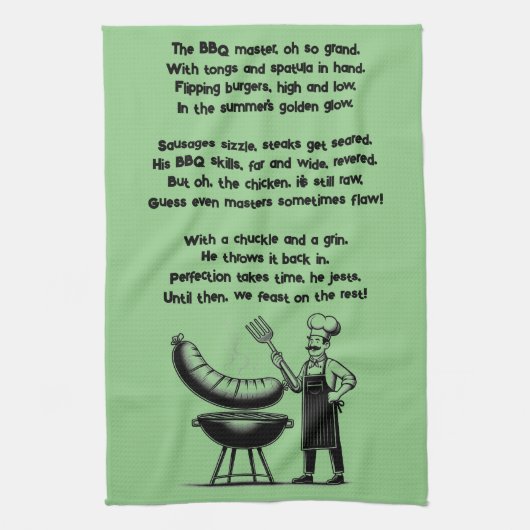 BBQ Master’s Humorous Poem  Theedoek (Verticaal)