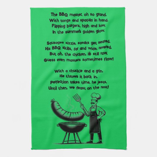 BBQ Master’s Humorous Poem Theedoek (Verticaal)