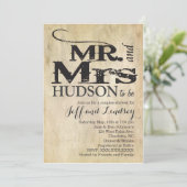 BBQ Meneer en mevrouw BBG COUPles douche uitnodigi Kaart (Staand voorkant)