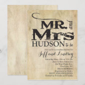 BBQ Meneer en mevrouw BBG COUPles douche uitnodigi Kaart (Voorkant / Achterkant)