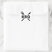 BBQ met bestekpictogram Ronde Sticker (Tas)