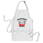 BBQ: Mijn VROUW HOUDT VAN MIJN VLEES Standaard Schort (Voorkant)