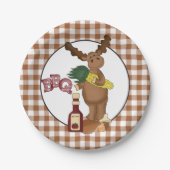 Bbq Moose cartoon party bord (Voorkant)