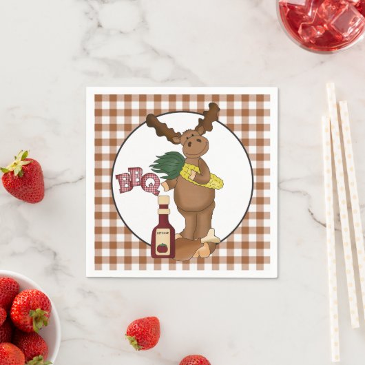 Bbq moose party paper napkins servetten (Insitu)