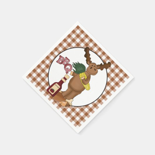 Bbq moose party paper napkins servetten (Hoek)