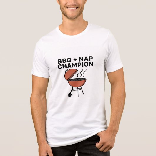 BBQ + Nap Kampioen Tri-Blend Shirt (Voorkant)