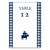  BBQ Navy Blue Gingham bruiloft Kaart (Achterkant)