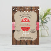 BBQ New Home Sweet HouseWarming Rustic Wood Invite Kaart (Staand voorkant)