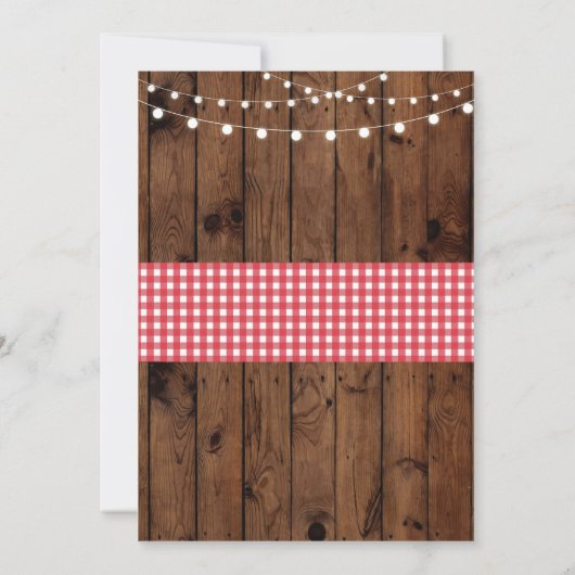 BBQ New Home Sweet HouseWarming Rustic Wood Invite Kaart (Achterkant)