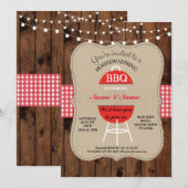BBQ New Home Sweet HouseWarming Rustic Wood Invite Kaart (Voorkant / Achterkant)