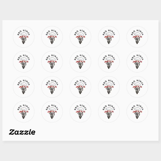 Bbq Ninja Ronde Sticker (Vel)