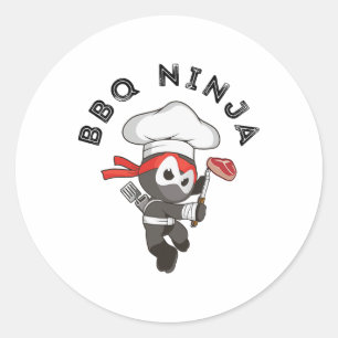 Bbq Ninja Ronde Sticker
