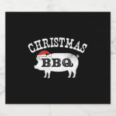 BBQ  Noodlijdende Santa Hat Varkensvlees Sparkling Wijnetiket (Enkel label)