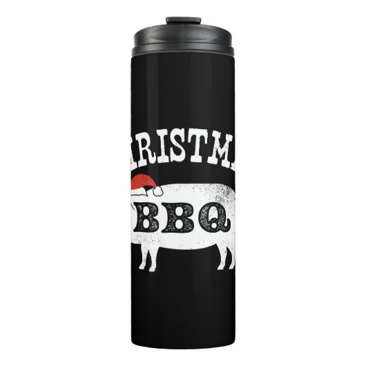 BBQ  Noodlijdende Santa Hat Varkensvlees Thermosbeker (Voorkant)