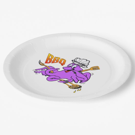 BBQ Octopus Cust. Papieren Bordjes (Gekanteld)
