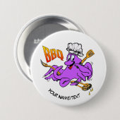 BBQ Octopus Round Button (Voorkant /achterkant)