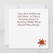 BBQ of Barbeque Fun Party Uitnodiging Aanpassen! (Achterkant)