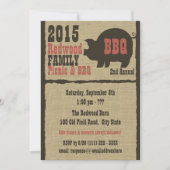 BBQ of Varkensgebraden rustieke Burlap Kaart (Voorkant)