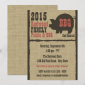 BBQ of Varkensgebraden rustieke Burlap Kaart (Voorkant / Achterkant)
