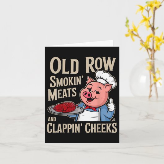 BBQ Old Row Rookvlees en klappende wangen Kaart (Gele Bloem)