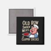 BBQ Old Row Rookvlees en klappende wangen Magneet (Voorkant / Achterkant)