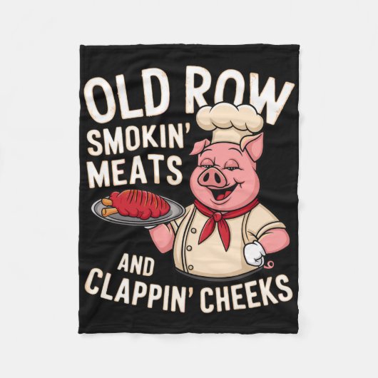 Bbq Old Row Smoking Meats And Clappin Cheeks 1  Fleece Deken (Voorkant)
