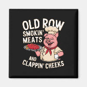 Bbq Old Row Smoking Meats And Clappin Cheeks 1 Magneet (Voorkant)