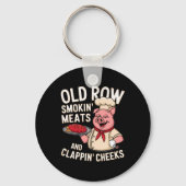 Bbq Old Row Smoking Meats And Clappin Cheeks 1  Sleutelhanger (Voorkant)