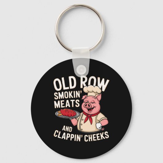Bbq Old Row Smoking Meats And Clappin Cheeks 1 Sleutelhanger (Voorkant)