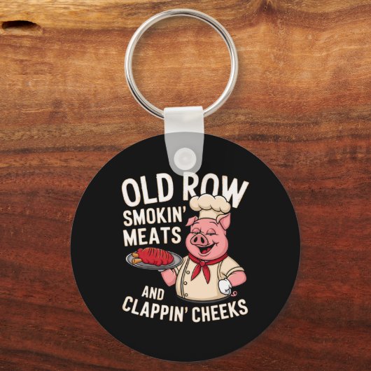 Bbq Old Row Smoking Meats And Clappin Cheeks 1 Sleutelhanger (Voorkant)