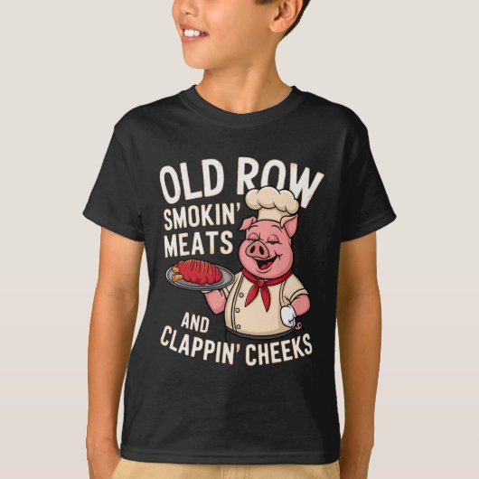 Bbq Old Row Smoking Meats And Clappin Cheeks 1  T-shirt (Voorkant)