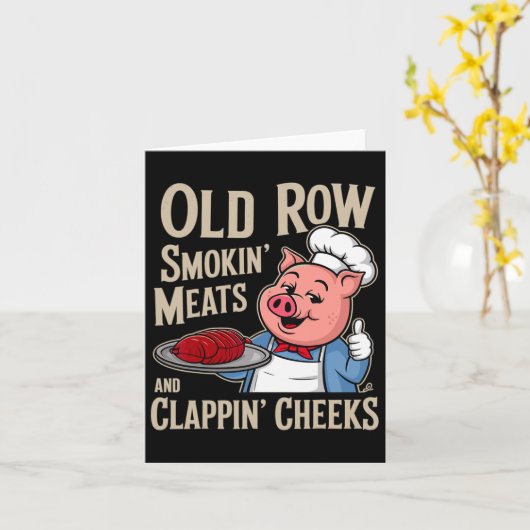 Bbq Old Row Smoking Meats And Clappin Cheeks Kaart (Gele Bloem)