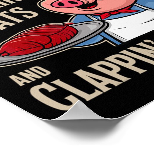 Bbq Old Row Smoking Meats And Clappin Cheeks  Poster (Hoek)