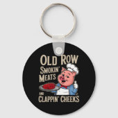 Bbq Old Row Smoking Meats And Clappin Cheeks  Sleutelhanger (Voorkant)