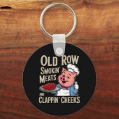 Bbq Old Row Smoking Meats And Clappin Cheeks  Sleutelhanger (Voorkant)