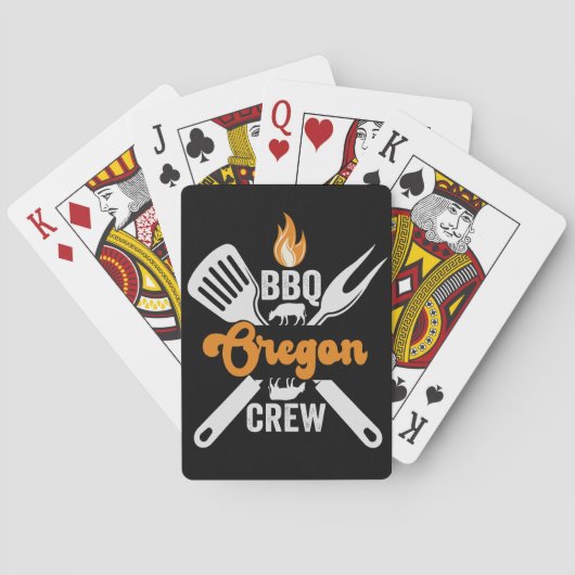 BBQ Oregon Crew Funny American Family Matching Pokerkaarten (Achterkant)