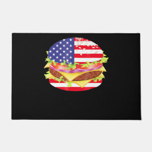 BBQ-overs Hamburger USA Vlag 4 juli BBQ Deurmat