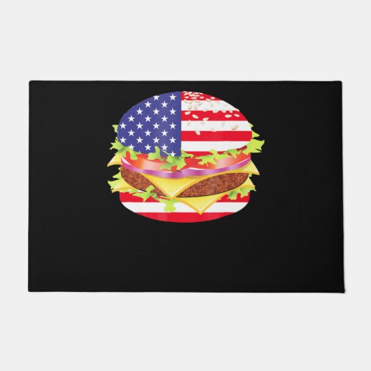 BBQ-overs | Hamburger USA Vlag 4 juli BBQ Deurmat (Voorkant)