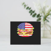 BBQ-overs | Hamburger USA Vlag 4 juli BBQ Feestdagenkaart (Staand voorkant)