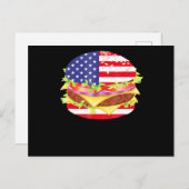 BBQ-overs | Hamburger USA Vlag 4 juli BBQ Feestdagenkaart (Voorkant / Achterkant)